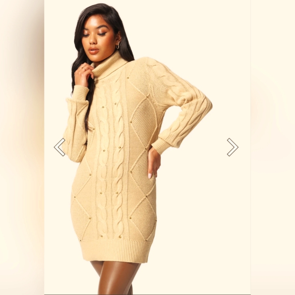 Stud Detail Tunic Sweater